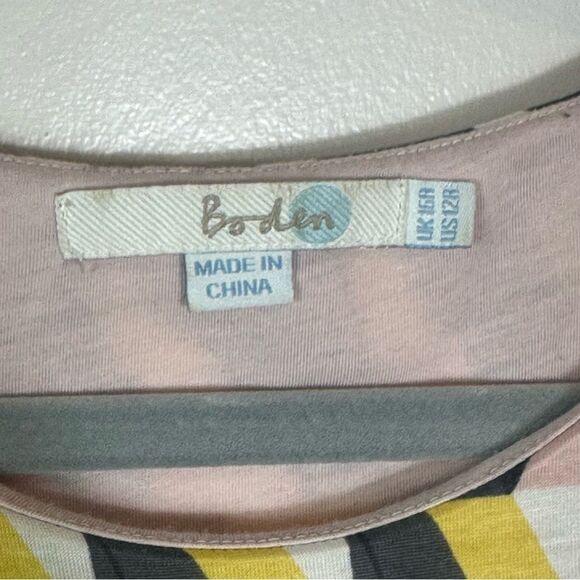 Boden Black and Tan Sheath Midi Dress with 3/4 Sleeves - Picture 4 of 10